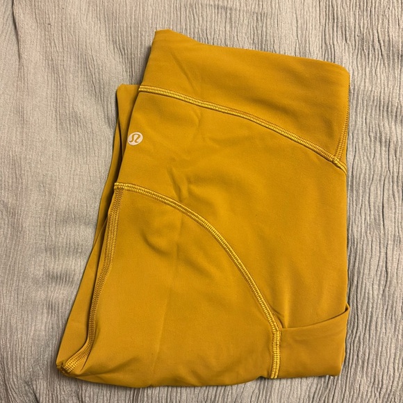 lululemon athletica Pants - LuluLemon Yellow Pocketed Drawstring Leggings